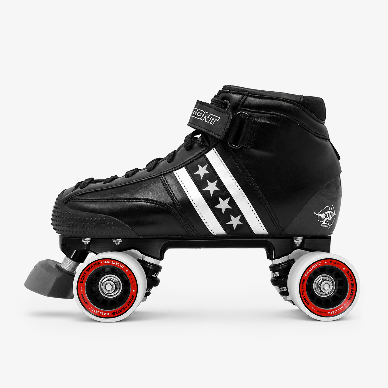 Collection of Bont roller speed skates showcasing various models and colors, designed for high-speed performance and comfort.