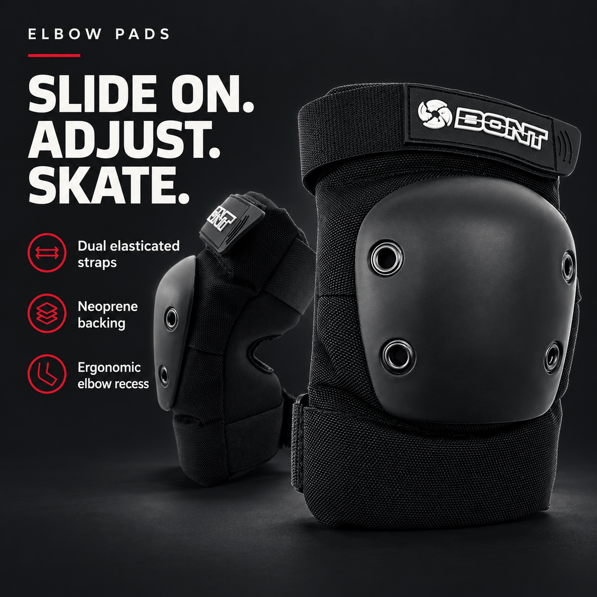 Adult and Youth Elbow Pads for Roller Skating, Derby, and Park