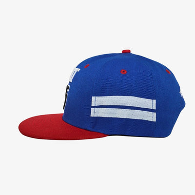 blue-red skate cap