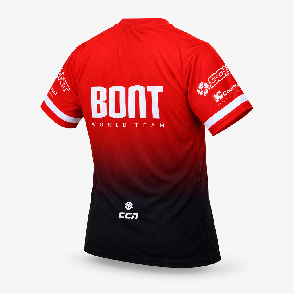 Bont Pro Team Shirt back view with red and black Bont World Team design