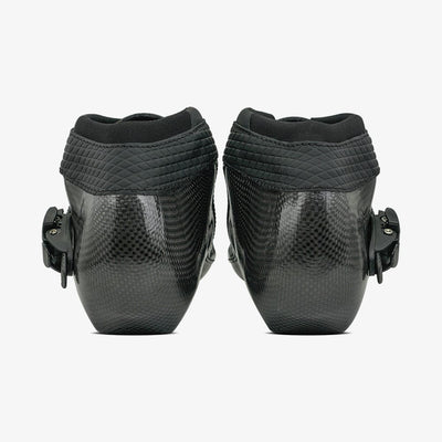 black-Detail shot of the narrow cuff construction and ankle contour