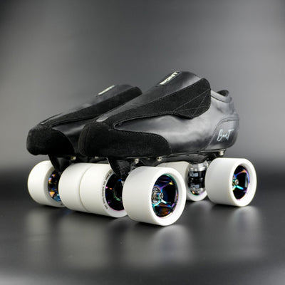 Angle view showing the full skate package and color-matched components