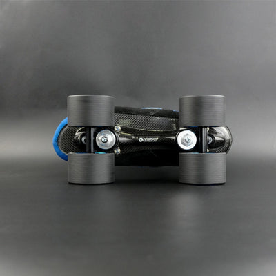 Close-up of the carbon Zeus plate and quick release axles