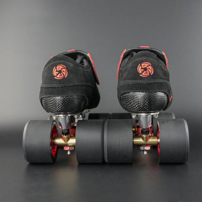Detail shot of Royal Assassin wheel with grooved urethane and aluminum hub