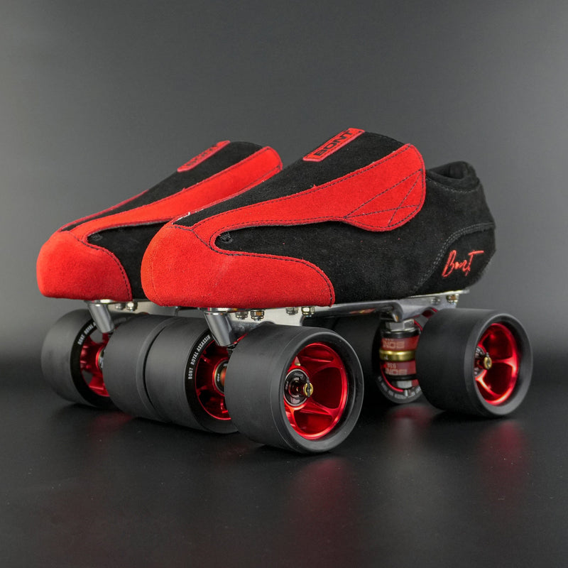 Angle view showing the full skate package and color-matched components