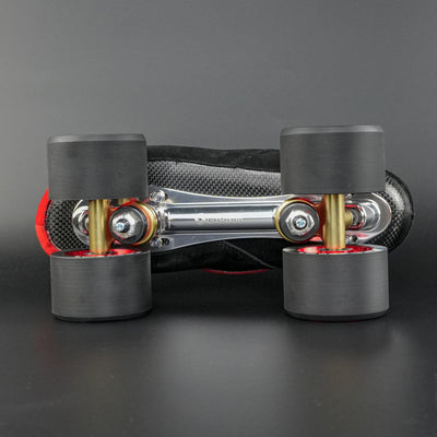 Close-up of the carbon Zeus plate and quick release axles