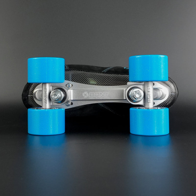 Bottom view of skate showing Tracer plate construction