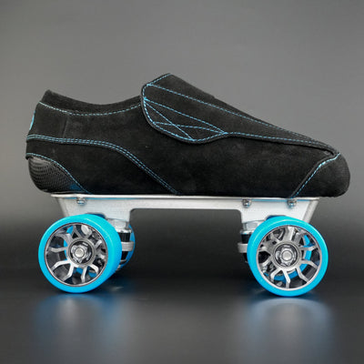 Front angle highlighting wheel setup and boot design