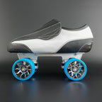 Side view of the Bont Envy roller skate boot in black with white accents