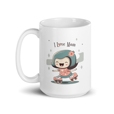 I Love Mom Roller Skate Mug