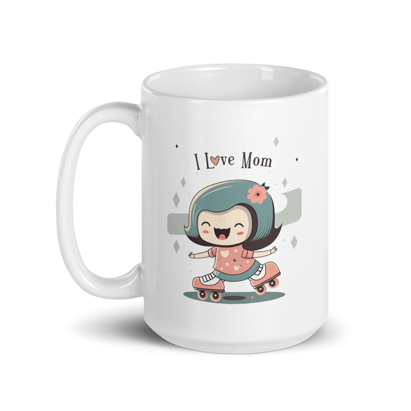 I Love Mom Roller Skate Mug