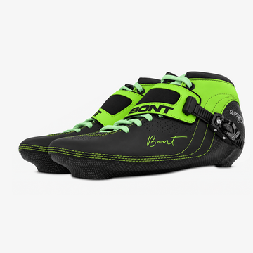 MyBont Slipstream boots, Black, lime, and mint