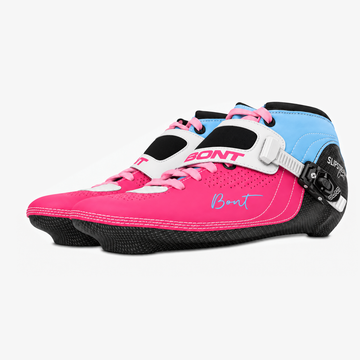 MyBont Slipstream boots, Pink, sky blue, and white