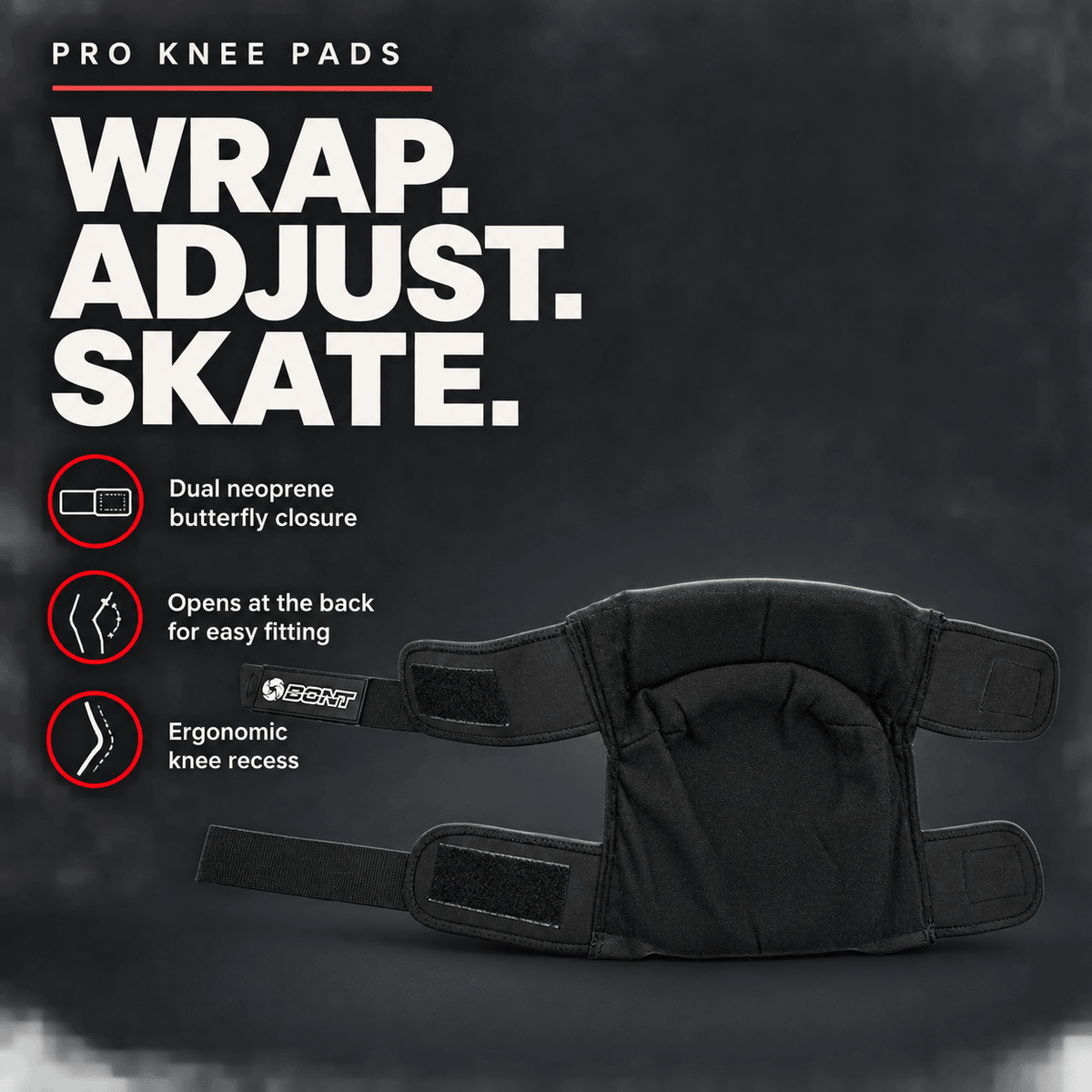 PRO Knee Pads for Roller Derby, Park Skating, and Inline