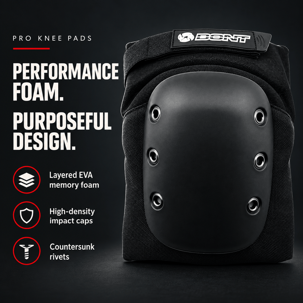 PRO Knee Pads for Roller Derby, Park Skating, and Inline