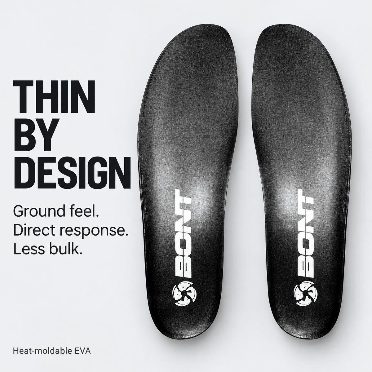 Thin by Design: ground feel, direct response, and less bulk from heat-moldable EVA skate insoles.