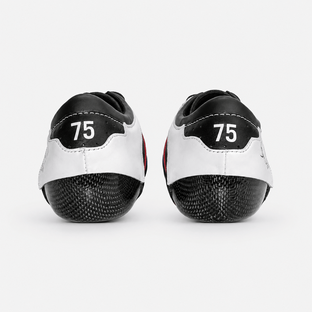 Rear angle showing the low-cut U-shaped ankle profile and secure heel shape