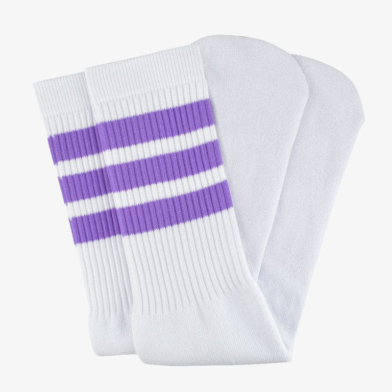 dare-you-purple Bont skater socks tube white striped fashion