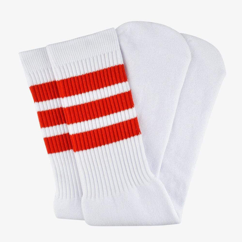 hot-red Bont skater socks tube white striped fashion