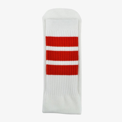 hot-red Bont skater socks tube white striped fashion