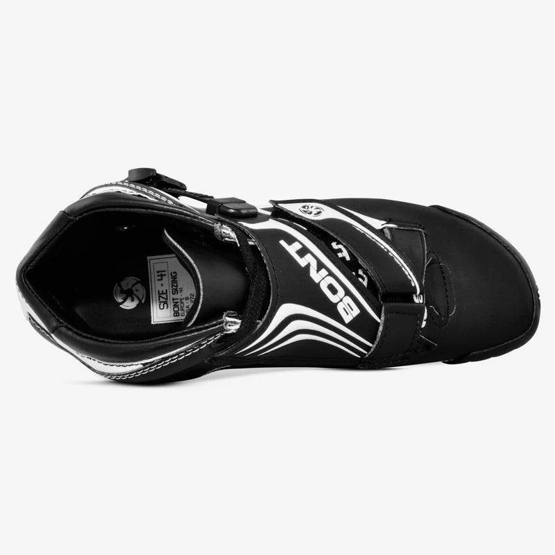 black-white bont inline speed skates
